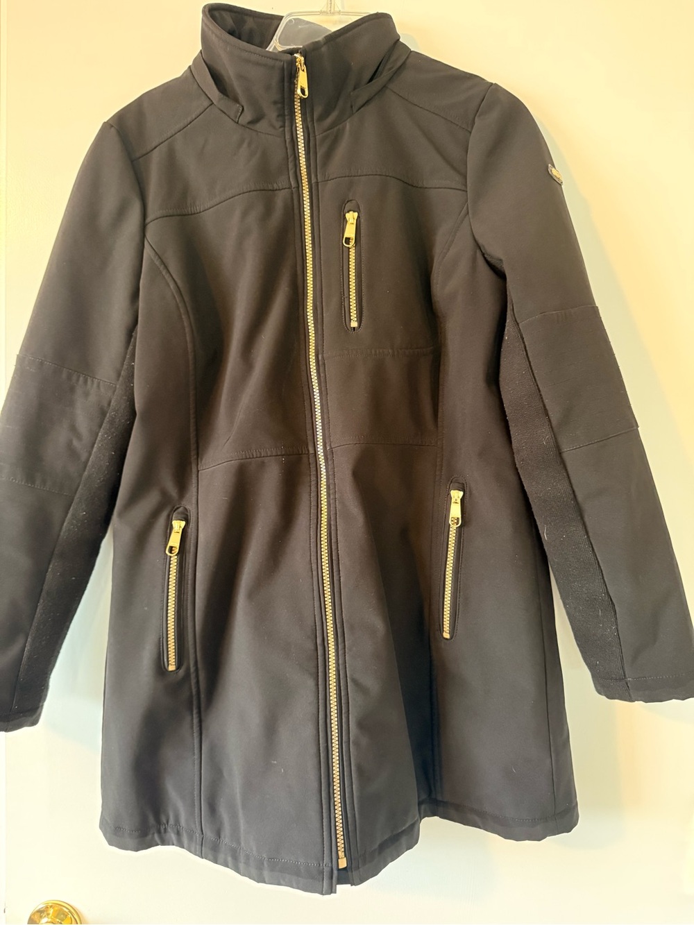 Women’s Calvin Klein Black Zip-Front Jacket with Gold Hardware